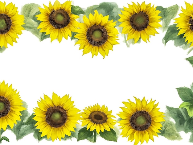 Sunflower border ai generator