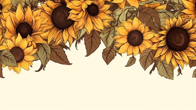 Sunflower border art