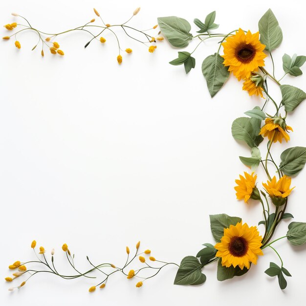 Photo sunflower border to create a sense of wonder and awe