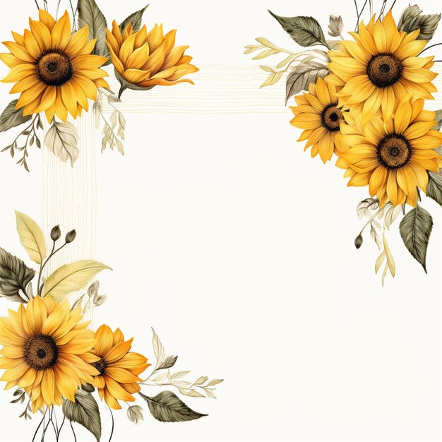 Sunflower border for a creative and original project