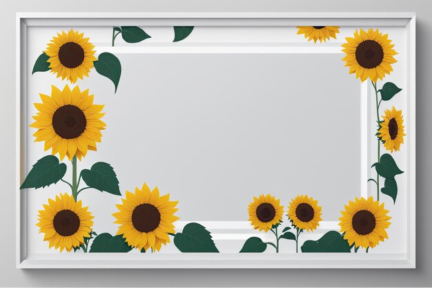 Sunflower border floral frame