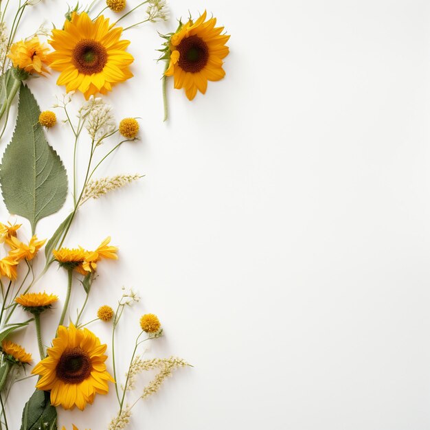 Sunflower border for a happy and fulfilling life