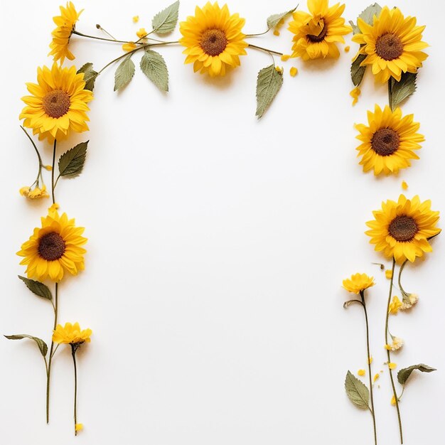 Photo sunflower border to inspire hope and optimism