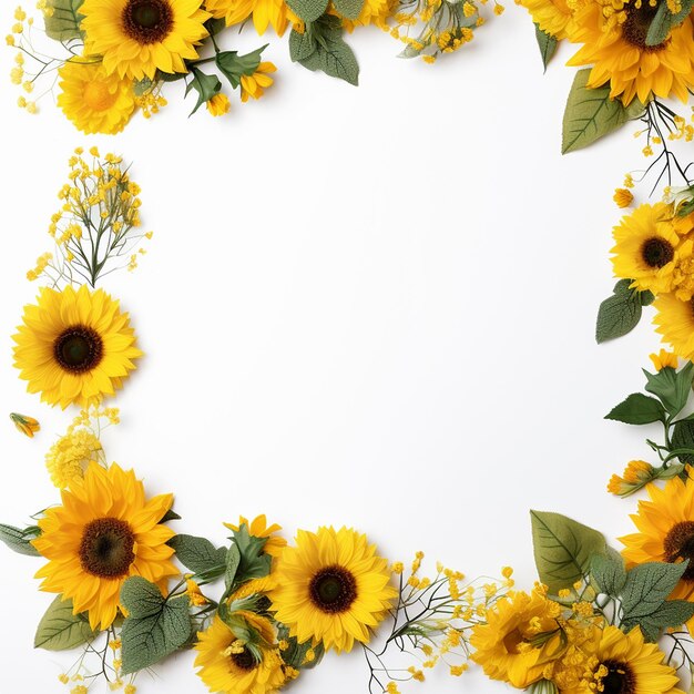 Photo sunflower border for a lifetime of memories