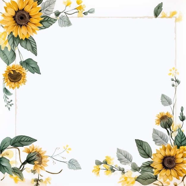 Photo sunflower border for a modern and stylish design