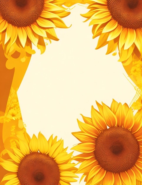 Sunflower border vector