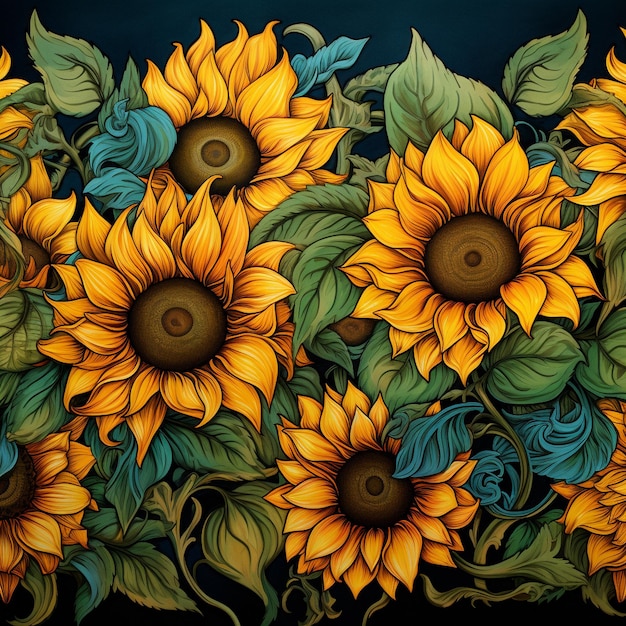 Sunflower border