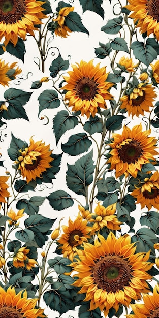 sunflower borderfloral frame pattern repeating patterns design fabric art flat illustration