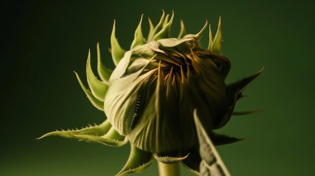 Sunflower bud Illustration AI GenerativexA