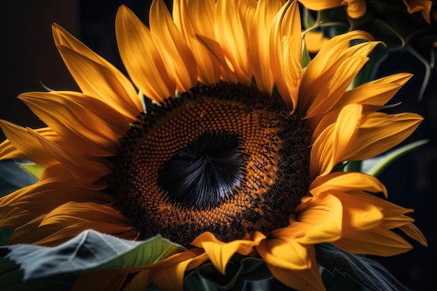 Sunflower closeup AI generated