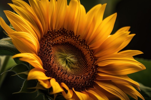 Sunflower closeup AI generated