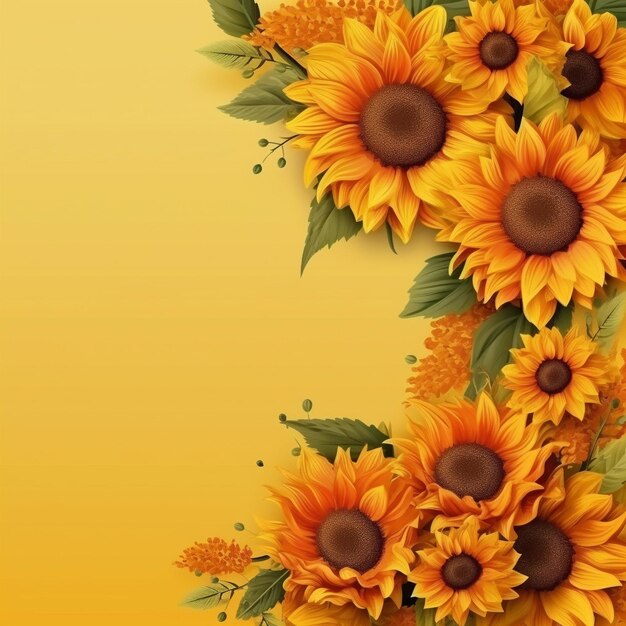 Sunflower elegance a blossoming collection of floral borders frames and decorative elements