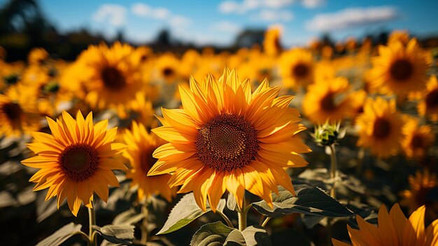 Sunflower field buzzing with pollinators