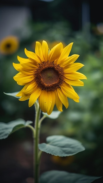 A sunflower in a field of flowers generative ai