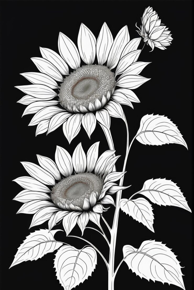 10 Sunflower Coloring Pages Full of Aesthetic Charm: Unleash Your Inner Artist