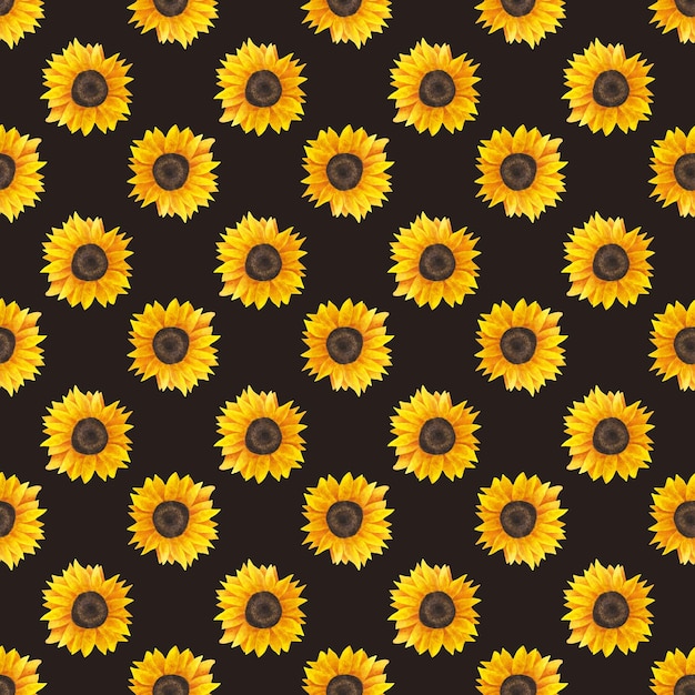 Foto modello di acquerello di fiori di girasole