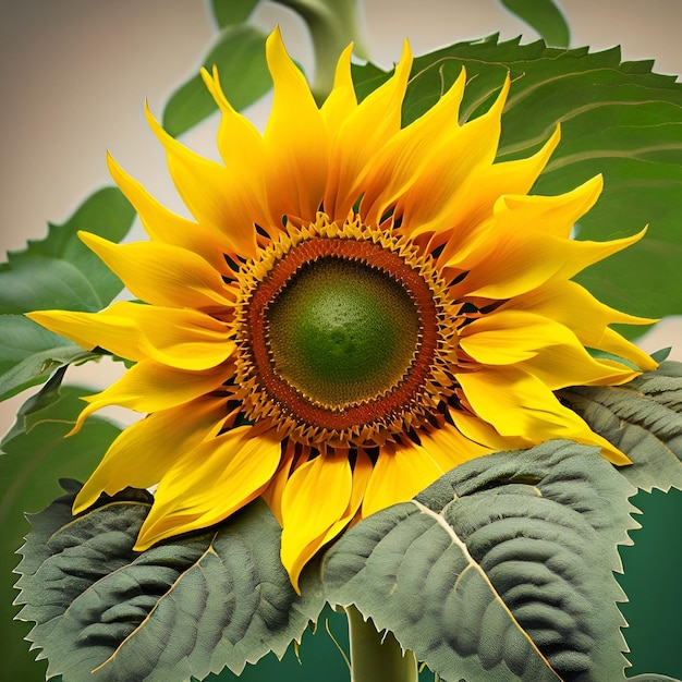 sunflower on a green background