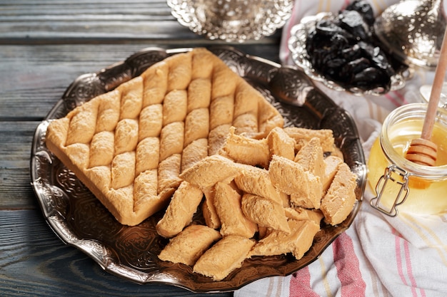 sunflower halva on the table.