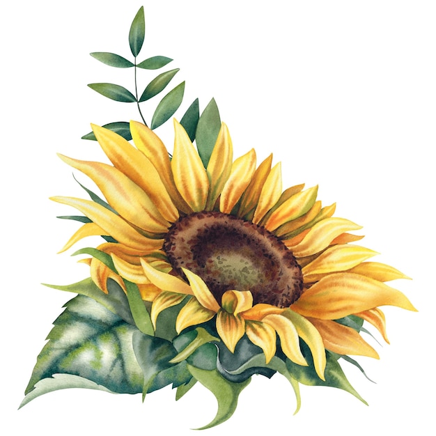 秋の花を手で描いた水彩画 農村風の植物花の絵 招待状やポストカードのクリパート