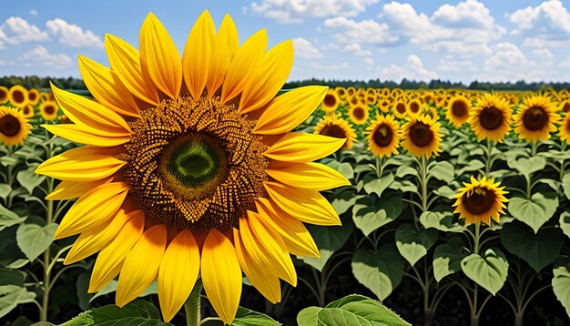 Sunflower natural background sunflower blooming in spring