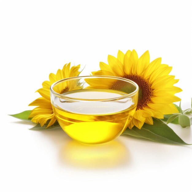 Sunflower oil in glass bowl