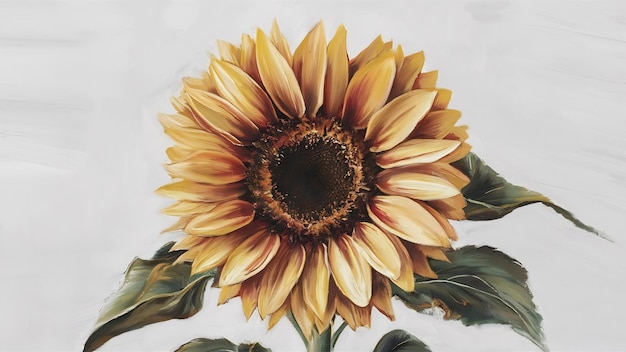 Sunflower and oil on white