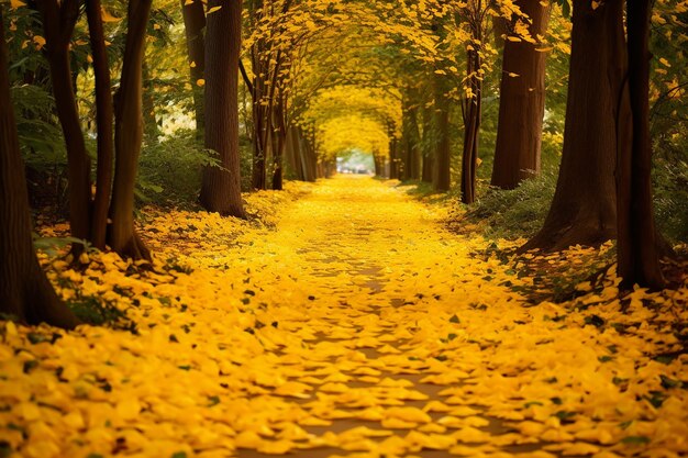 Sunflower petals forming a trail on a path