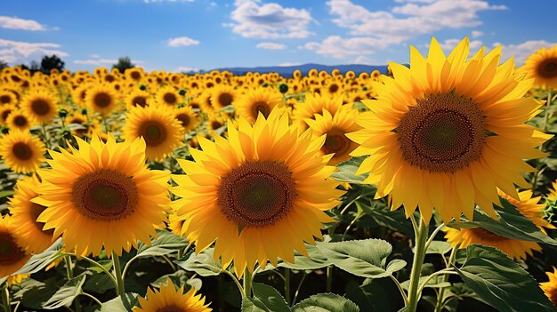 Sunflower sea yellow blossoms