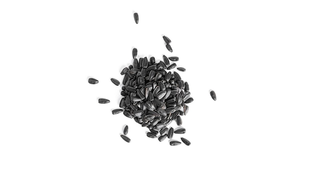 Photo sunflower seeds isolated on a white background.