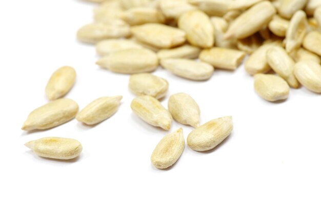 Sunflower seeds isolated on white