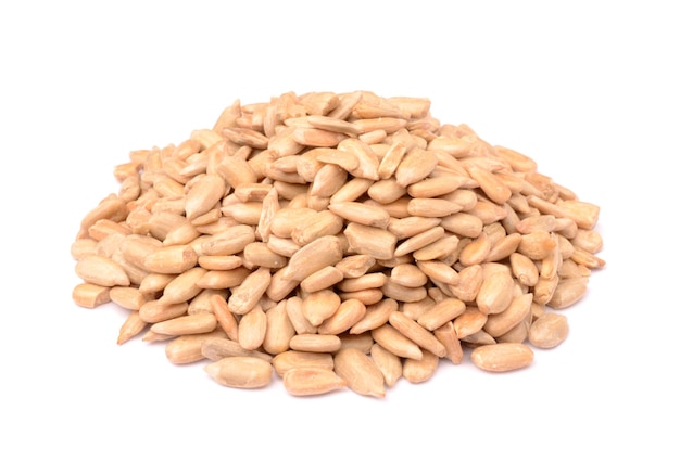 sunflower seeds on a white