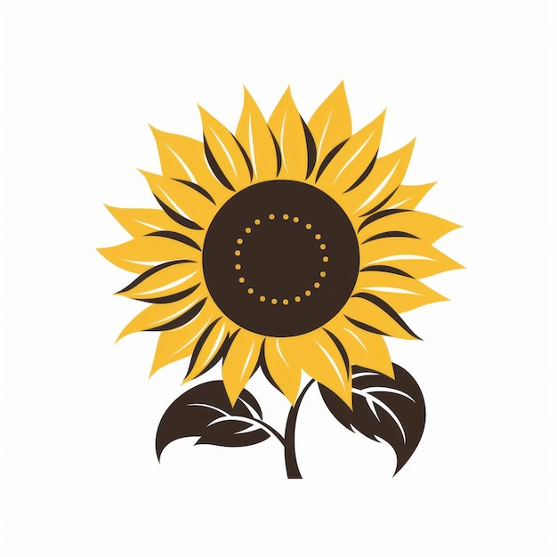 Sunflower Silhouette Vector Flat Simple Identification Symbol