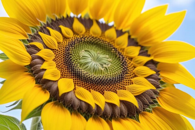 Sunflower stamen closeup pollen and natures reproduction