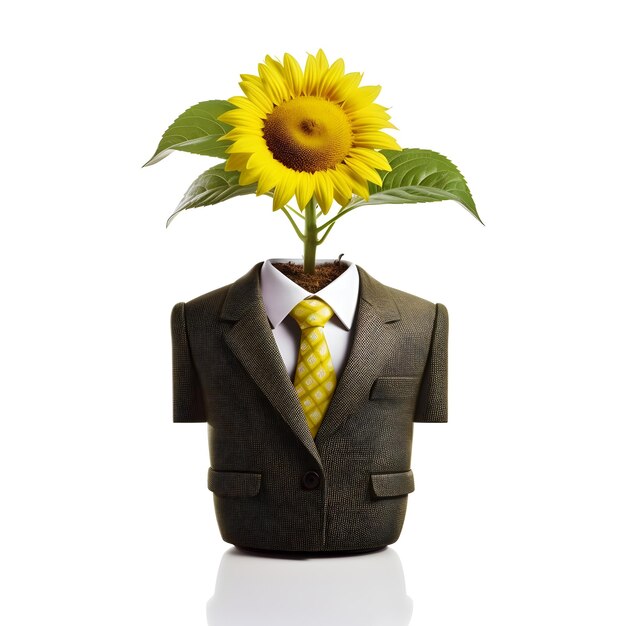 Photo a sunflower in a suit