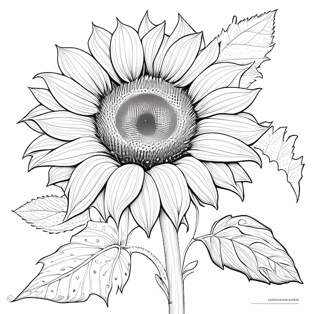 Sunflower Symphony Exquisite Coloring Page Celebrating Natures Beauty