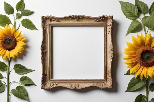 Foto mockup della cornice della sinfonia del girasole