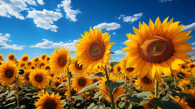 Sunflower symphony vast field stretching to the horizon