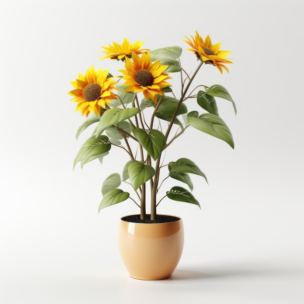 sunflower vase in yellow sketch