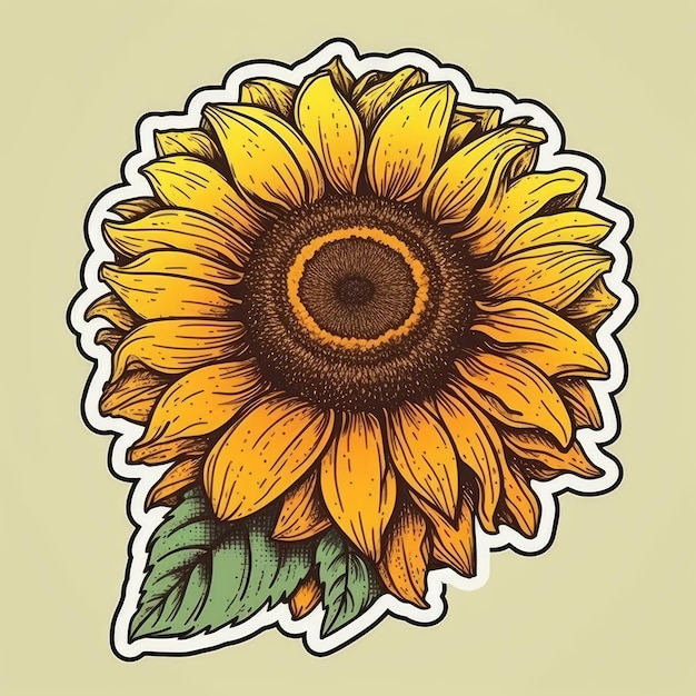 Photo sunflower vector sticker