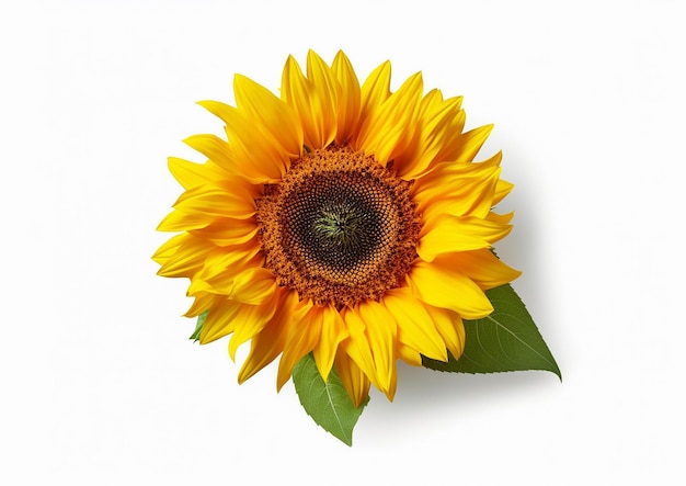 A Sunflower on a white background