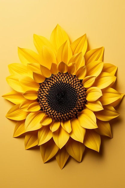 a sunflower with a black center and a yellow center.