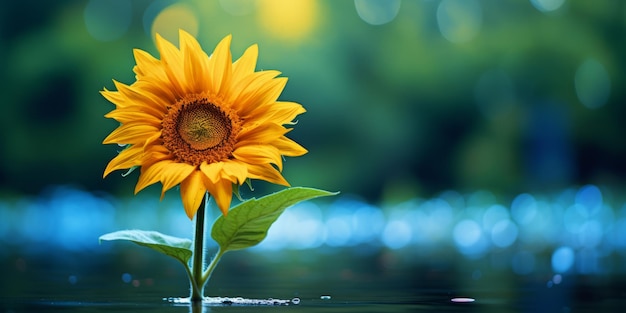 a sunflower with a blur background