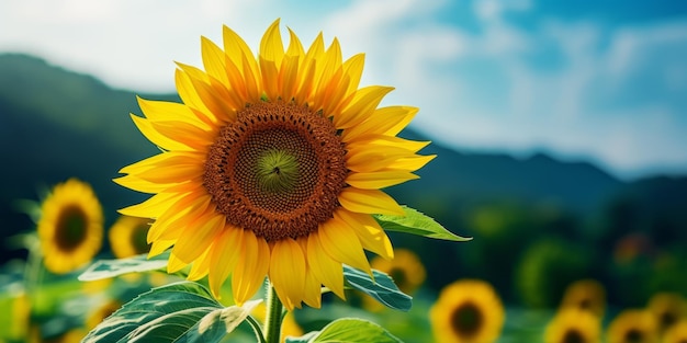 a sunflower with a blur background