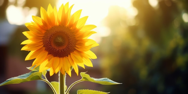 a sunflower with a blur background