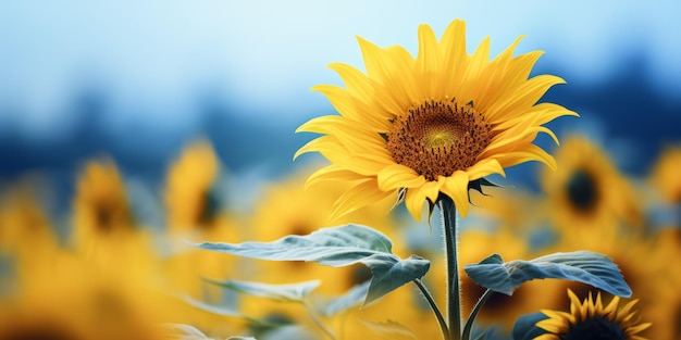 a sunflower with a blur background