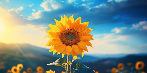 a sunflower with a blur background