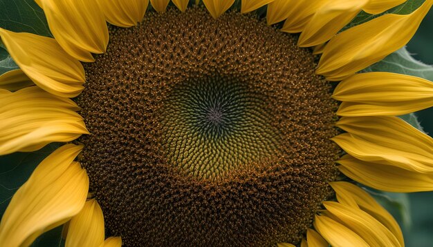 a sunflower with the center of the center of it