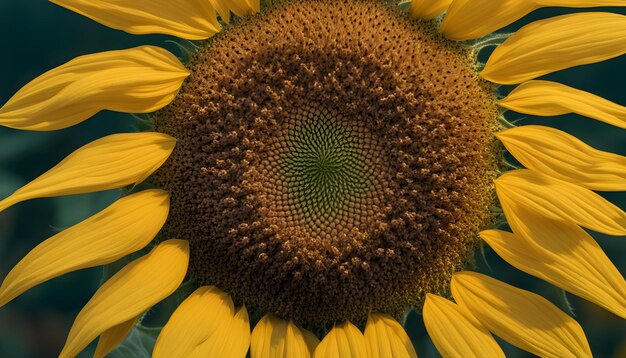 Photo a sunflower with a green center that says  sunflower