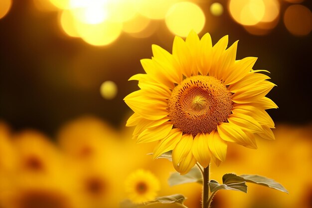 Sunflower with a soft focus for a romantic feel