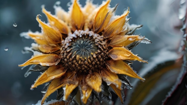 Foto un girasole con un girasolo su di esso